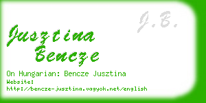 jusztina bencze business card